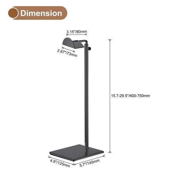 Purse Display Stand Set Metal Adjustable Height Handbag Rack Single Hook Black - Picture 2 of 6